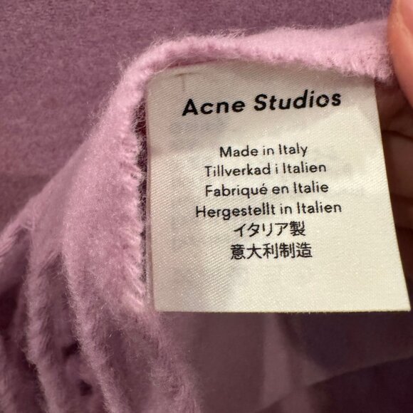 Acne Studios Fringe Wool Scarf Oversized Lilac Purple Pink - New Without Tag - Picture 1 of 4